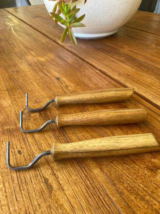 Hand Made Pottery Trimming  Tool With Blackwood Timber Handles Bruce Wood Ceramics