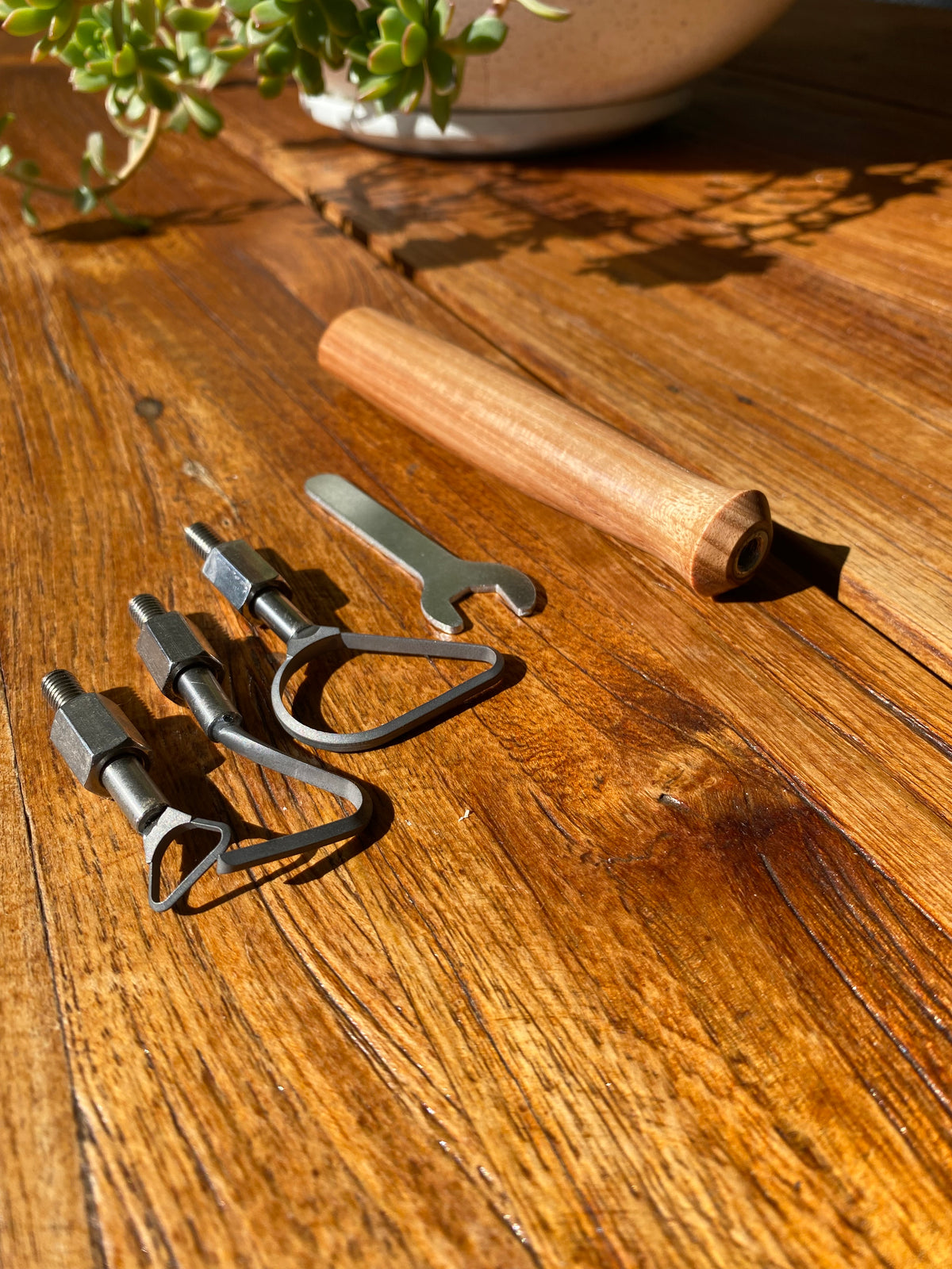 Tungsten Carbide Trimming Tool Set – Light Grain Blackwood Handle