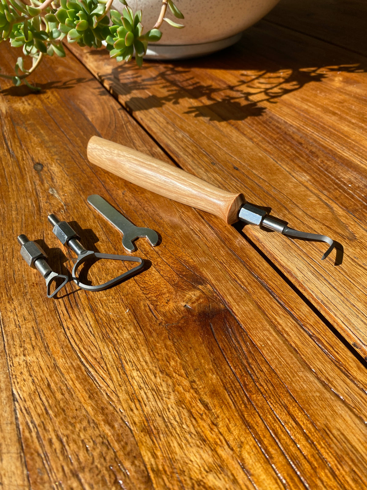 Tungsten Carbide Trimming Tool Set – Light Grain Blackwood Handle