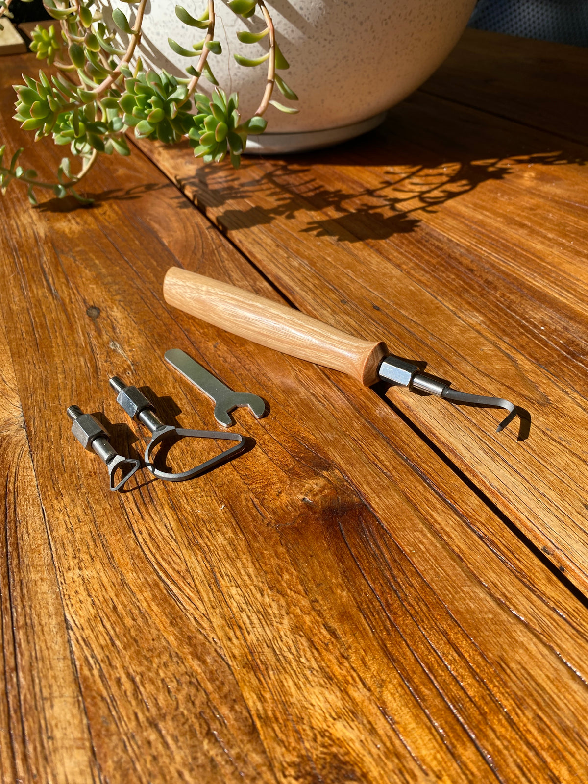 Tungsten Carbide Trimming Tool Set – Light Grain Blackwood Handle