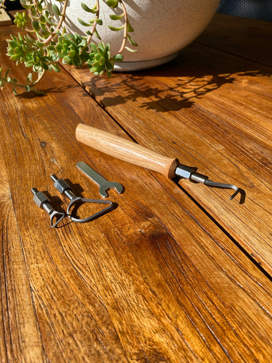 Tungsten Carbide Trimming Tool Set – Light Grain Blackwood Handle